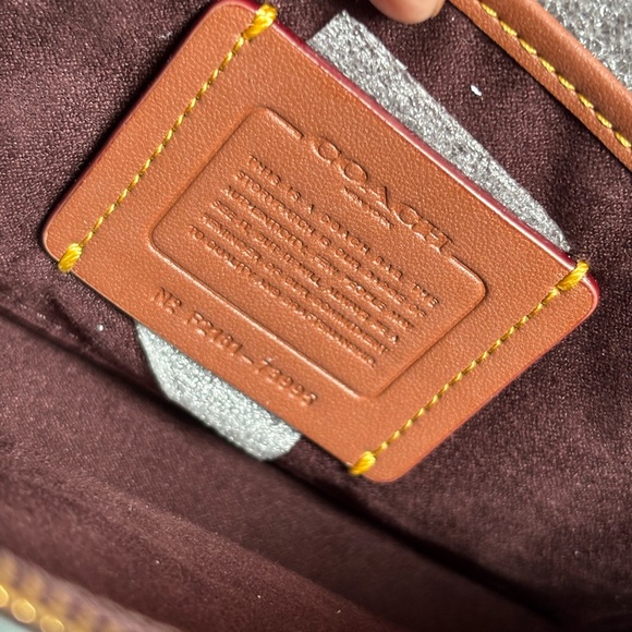 Coach Wine Red Crossbody Bag with Gold Accent - Picture 10 of 10